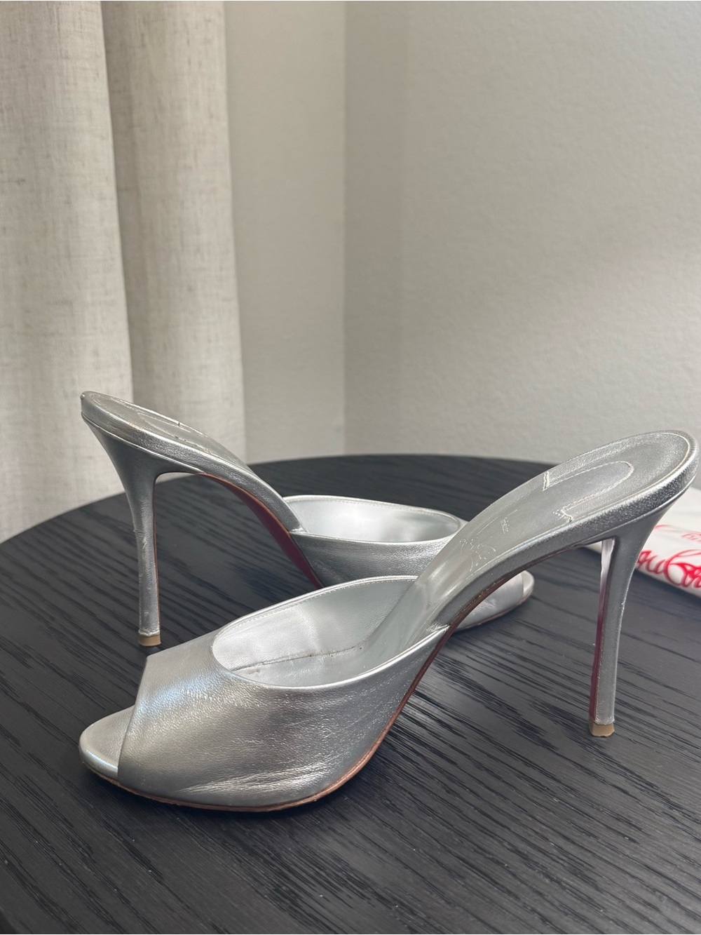 Christian Louboutin Me Dolly 100 Sandals Leather Silver 39 - Picture 5 of 10